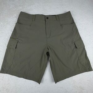 Orvis Nylon Cargo Shorts Mens 36 Folage Green Outdoor Fishing Hiking Camping-EUC
